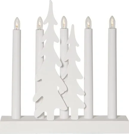 Skog Adventsljusstake 26.5 cm - Ljusstake i Trä, Vit