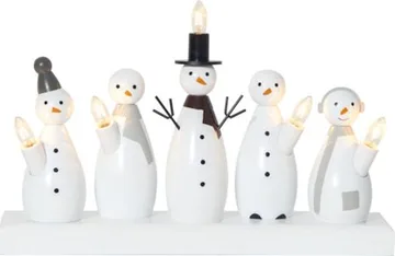 Snowman Adventsljusstake Luciatåg 33 cm - Ljusstake i Trä för Advent - Vit - Inredning - Julpynt & helgdekoration - Julpynt & juldekoration