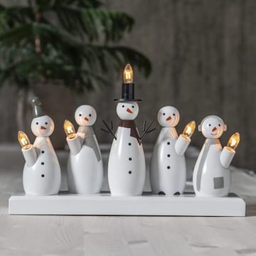 Snowman Adventsljusstake Luciatåg 33 cm - Ljusstake i Trä för Advent - Vit - Inredning - Julpynt & helgdekoration - Julpynt & juldekoration
