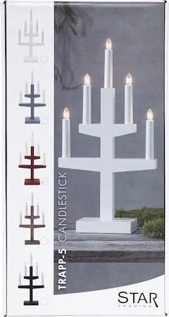 Trapp Adventsljusstake 24 cm - Elljusstake i Trä för Fönster - Ljusgrå - Inredning - Julpynt & helgdekoration - Julpynt & juldekoration