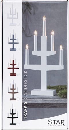 Trapp Adventsljusstake 24 cm - Elljusstake i Trä för Fönster - Ljusgrå - Inredning - Julpynt & helgdekoration - Julpynt & juldekoration