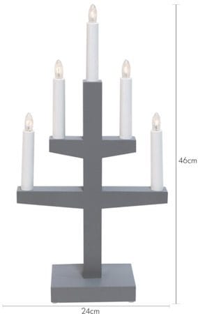 Trapp Adventsljusstake 24 cm - Elljusstake i Trä för Fönster - Ljusgrå - Inredning - Julpynt & helgdekoration - Julpynt & juldekoration