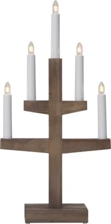 Trapp Adventsljusstake 24 cm - Elljusstake i Trä för Fönster - Mörkbrun - Inredning - Julpynt & helgdekoration - Julpynt & juldekoration