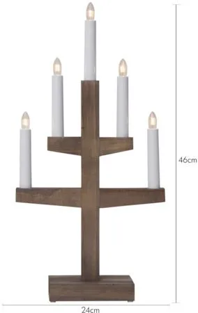 Trapp Adventsljusstake 24 cm - Elljusstake i Trä för Fönster - Mörkbrun - Inredning - Julpynt & helgdekoration - Julpynt & juldekoration