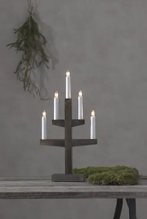 Trapp Adventsljusstake 24 cm - Elljusstake i Trä för Fönster - Mörkbrun - Inredning - Julpynt & helgdekoration - Julpynt & juldekoration