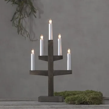 Trapp Adventsljusstake 24 cm - Elljusstake i Trä för Fönster - Mörkbrun - Inredning - Julpynt & helgdekoration - Julpynt & juldekoration