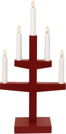 Trapp Adventsljusstake 24 cm - Elljusstake i Trä för Fönster - Röd - Inredning - Julpynt & helgdekoration - Julpynt & juldekoration