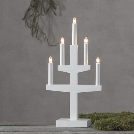 Trapp Adventsljusstake 24 cm - Elljusstake i Trä för Fönster - Vit - Inredning - Julpynt & helgdekoration - Julpynt & juldekoration