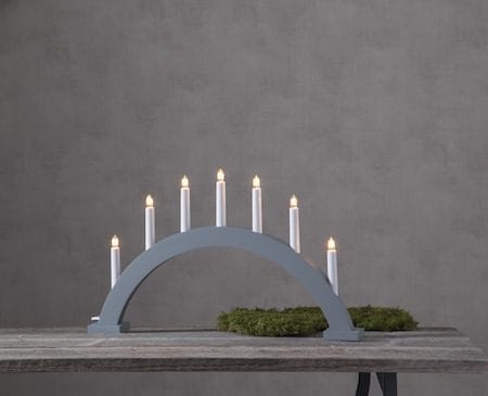 Trapp Stor Adventsljusstake Båge 57 cm - Elljusstake i Trä för Fönster - Ljusgrå - Inredning - Julpynt & helgdekoration - Julpynt & juldekoration