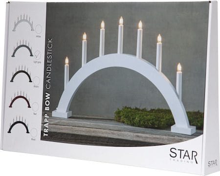 Trapp Stor Adventsljusstake Båge 57 cm - Elljusstake i Trä för Fönster - Ljusgrå - Inredning - Julpynt & helgdekoration - Julpynt & juldekoration