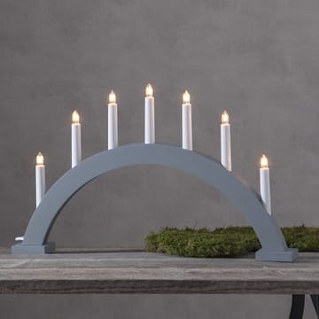 Trapp Stor Adventsljusstake Båge 57 cm - Elljusstake i Trä för Fönster - Ljusgrå - Inredning - Julpynt & helgdekoration - Julpynt & juldekoration