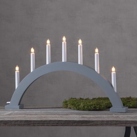 Trapp Stor Adventsljusstake Båge 57 cm - Elljusstake i Trä för Fönster - Ljusgrå - Inredning - Julpynt & helgdekoration - Julpynt & juldekoration