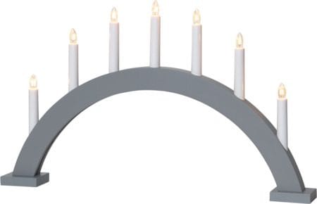 Trapp Stor Adventsljusstake Båge 57 cm - Elljusstake i Trä för Fönster, Ljusgrå