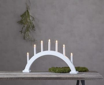Trapp Stor Adventsljusstake Båge 57 cm - Elljusstake i Trä för Fönster - Vit - Inredning - Julpynt & helgdekoration - Julpynt & juldekoration