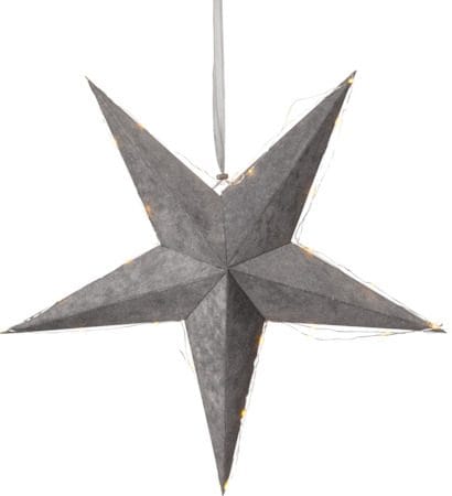 Velvet Adventsstjärna Batteri LED 60 cm - Jullampa papper sammet - Grå - Inredning - Julpynt & helgdekoration - Julpynt & juldekoration