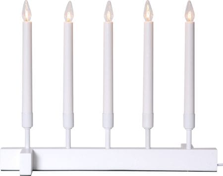 Vind Adventsljusstake 40 cm - Elljusstake i Trä för Fönster, Vit
