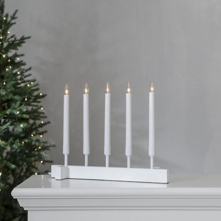 Vind Adventsljusstake 40 cm - Elljusstake i Trä för Fönster - Vit - Inredning - Julpynt & helgdekoration - Julpynt & juldekoration