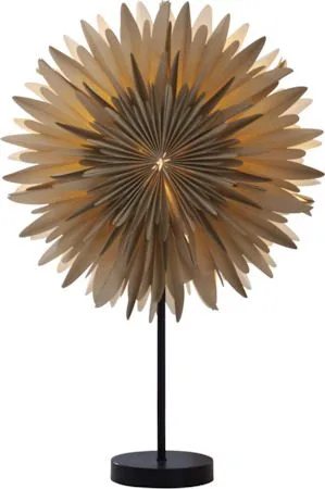 Winter Adventsstjärna på Fot 40 cm - Jullampa med svart fot, Beige