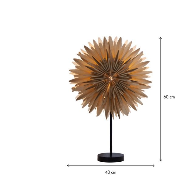 Winter Stjärna på fot 40 cm - beige med guldprickar/svart fot - Inredning - Julpynt & helgdekoration - Julpynt & juldekoration