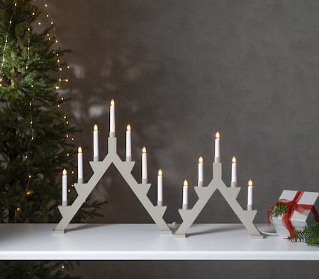 Zack Adventsljusstake 34 cm - Elljusstake i Trä för Fönster - Ljusgrå Beige - Inredning - Julpynt & helgdekoration - Julpynt & juldekoration