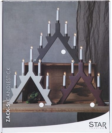 Zack Adventsljusstake 34 cm - Elljusstake i Trä för Fönster - Ljusgrå Beige - Inredning - Julpynt & helgdekoration - Julpynt & juldekoration