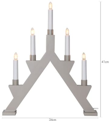 Zack Adventsljusstake 34 cm - Elljusstake i Trä för Fönster - Ljusgrå Beige - Inredning - Julpynt & helgdekoration - Julpynt & juldekoration