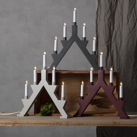 Zack Adventsljusstake 34 cm - Elljusstake i Trä för Fönster - Ljusgrå Beige - Inredning - Julpynt & helgdekoration - Julpynt & juldekoration