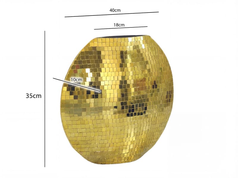 Herva Bordsvas i metall med mosaik - Guld - Inredning - Dekoration & inredningsdetaljer