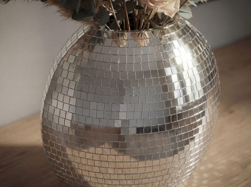 Herva Bordsvas i metall med mosaik - Silver - Inredning - Dekoration & inredningsdetaljer