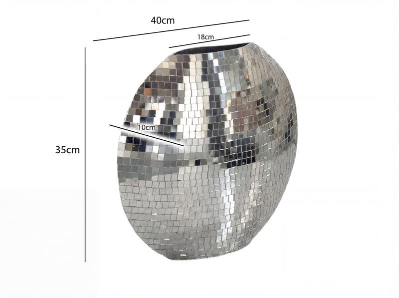 Herva Bordsvas i metall med mosaik - Silver - Inredning - Dekoration & inredningsdetaljer