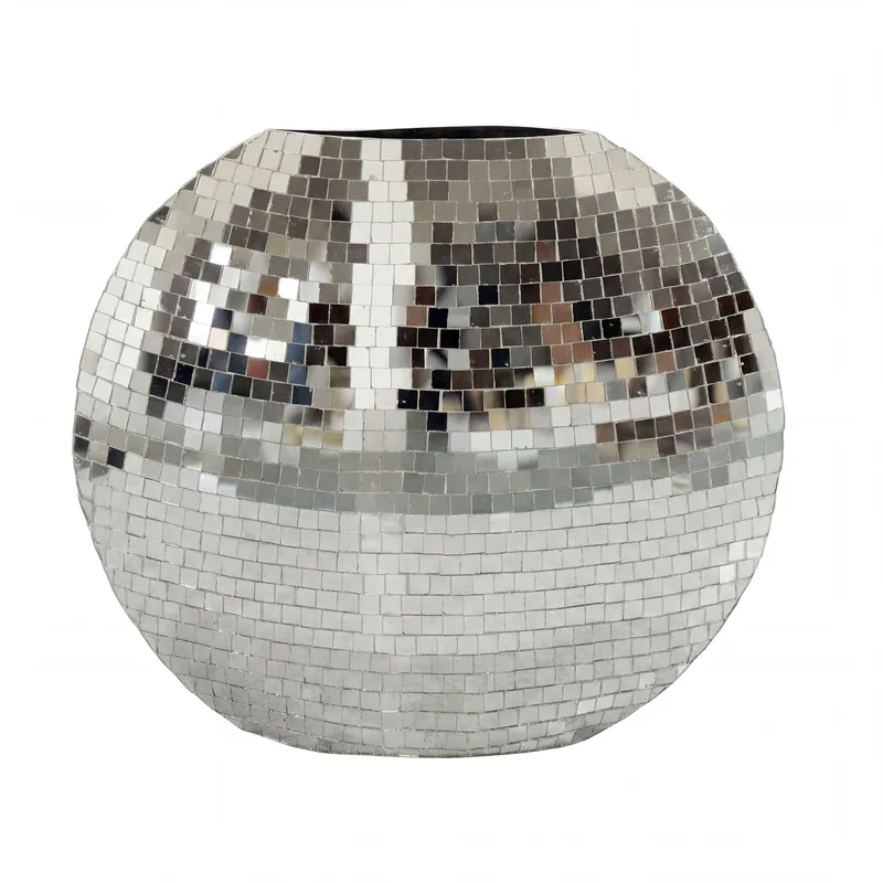 Herva Bordsvas i metall med mosaik, Silver