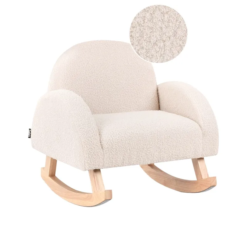 Gungfåtölj Hug, Beige, ljust trä