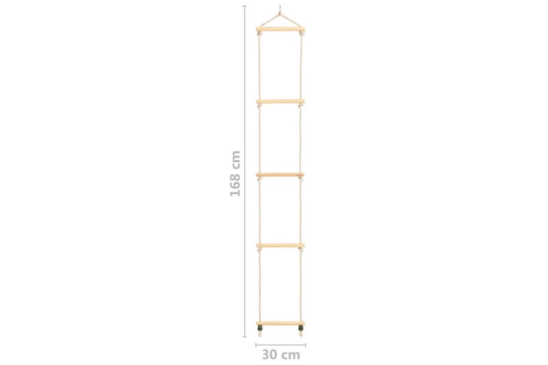 Repstege för barn massivt trä och PE 30x168 cm - Brun - Babyleksaker - Träleksaker