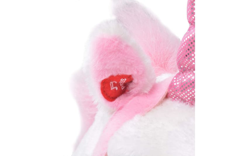 Stående leksaksenhörning plysch vit och rosa XXL - Vit - Mjukleksaker & gosedjur