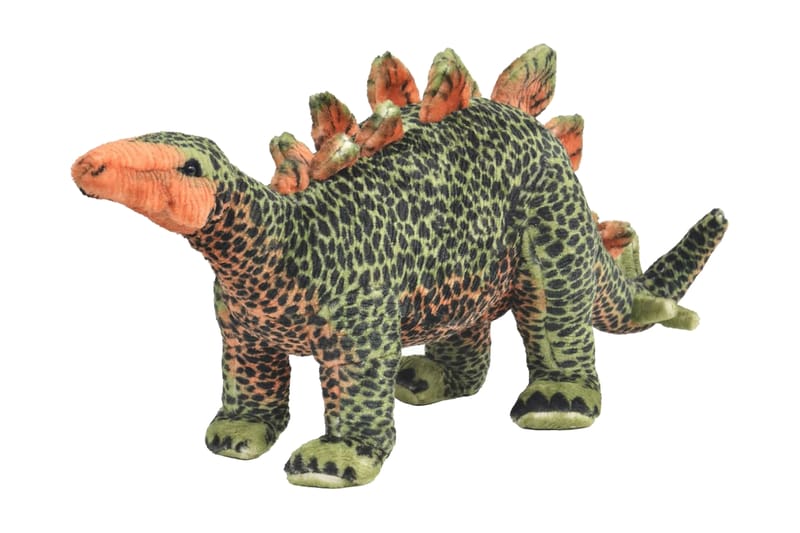 Stående leksak stegosaurus plysch grön och orange XXL - Grön - Mjukleksaker & gosedjur