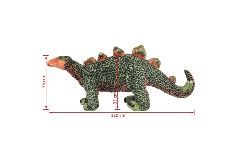 Stående leksak stegosaurus plysch grön och orange XXL - Grön - Inredning - Inredning barnrum & leksaker - Leksaker