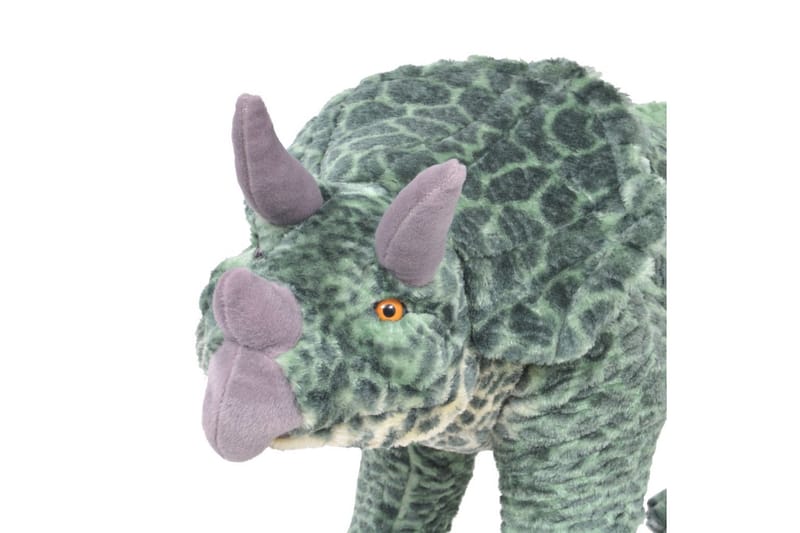 Stående leksaksdinosaurie triceratops plysch grön XXL - Grön - Inredning - Inredning barnrum & leksaker - Leksaker