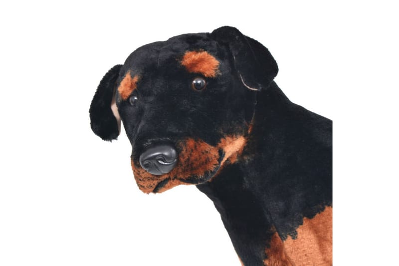Stående leksakshund rottweiler plysch svart och brun XXL - Svart - Inredning - Inredning barnrum & leksaker - Leksaker