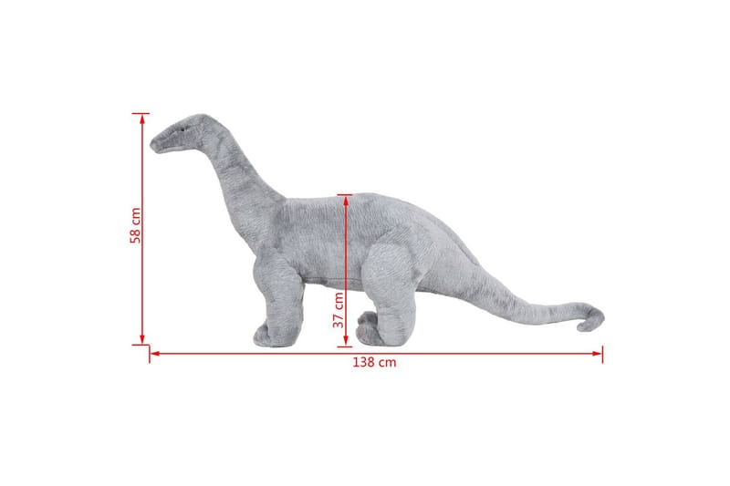 Stående plyschleksak brachiosaurus grå XXL - Grå - Inredning - Inredning barnrum & leksaker - Leksaker