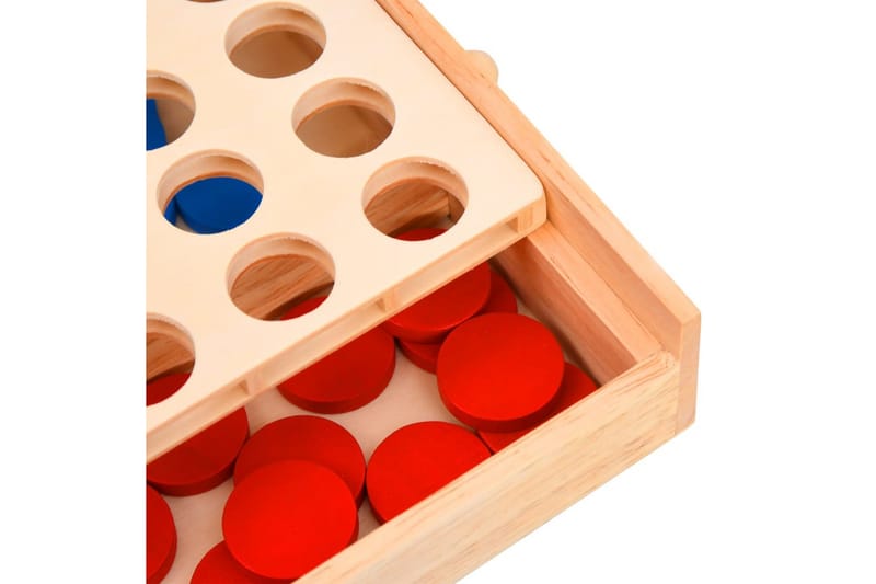 Spel 4-i-rad 24x15x4 cm massiv trä - Övriga leksaker - Träleksaker