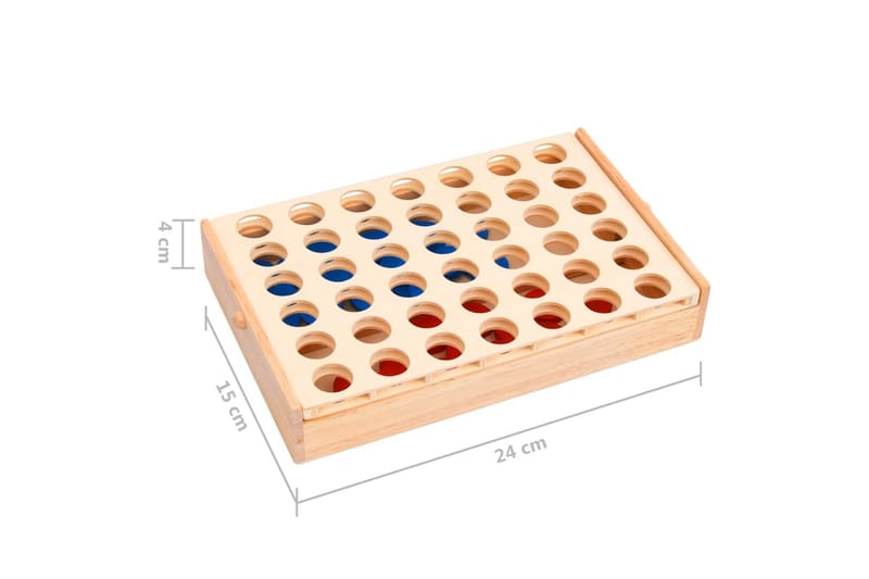 Spel 4-i-rad 24x15x4 cm massiv trä - Övriga leksaker - Träleksaker