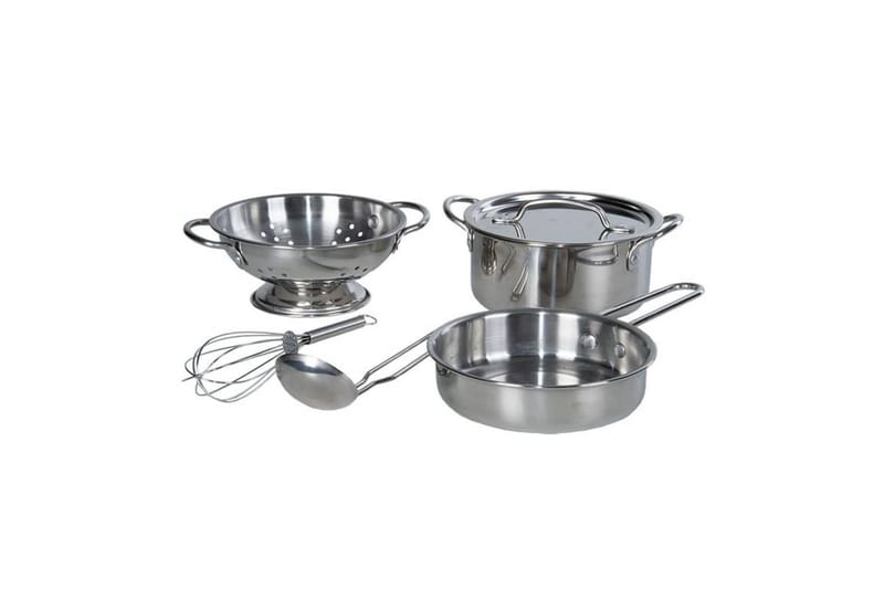 Esschert Design Leksaksset för kök 6 delar rostfritt stål - Silver - Inredning - Inredning barnrum & leksaker - Leksaksmöbler