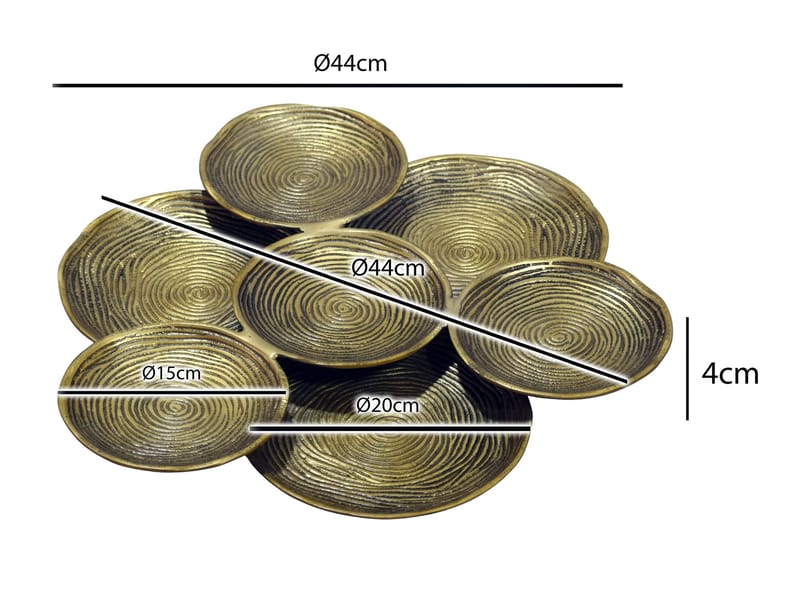 Jelnor Rund dekorationsskål i aluminium - Guld - Inredning - Dekoration & inredningsdetaljer