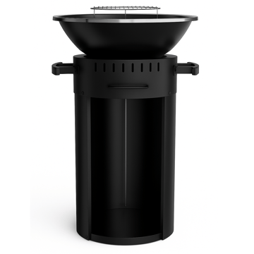 Eldstad med grillplatta i rostfritt stål | 58 cm fire pit | Svart - Inredning - Kaminer - Utomhuskamin & eldstad