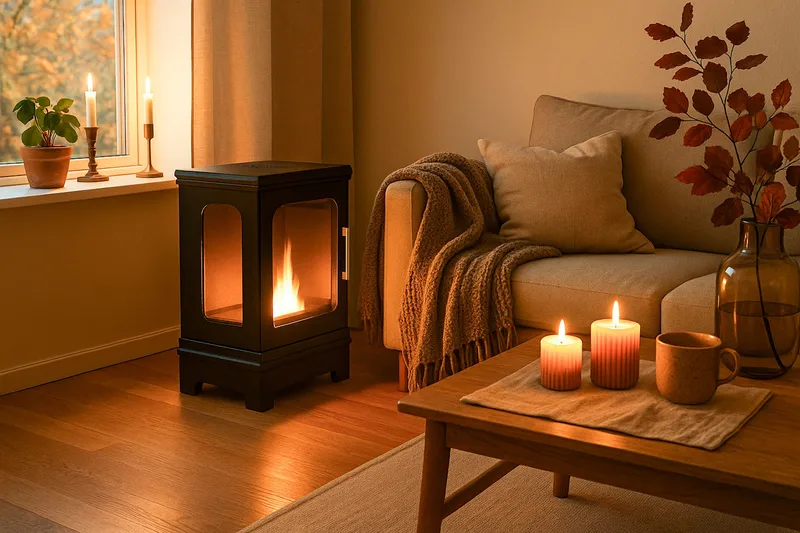 Corbo Liten Fristående Rektangulär Etanolkamin 59x35x45 cm i Stål och Glas - Svart - Inredning - Kaminer - Kamin utan skorsten - Etanolkaminer