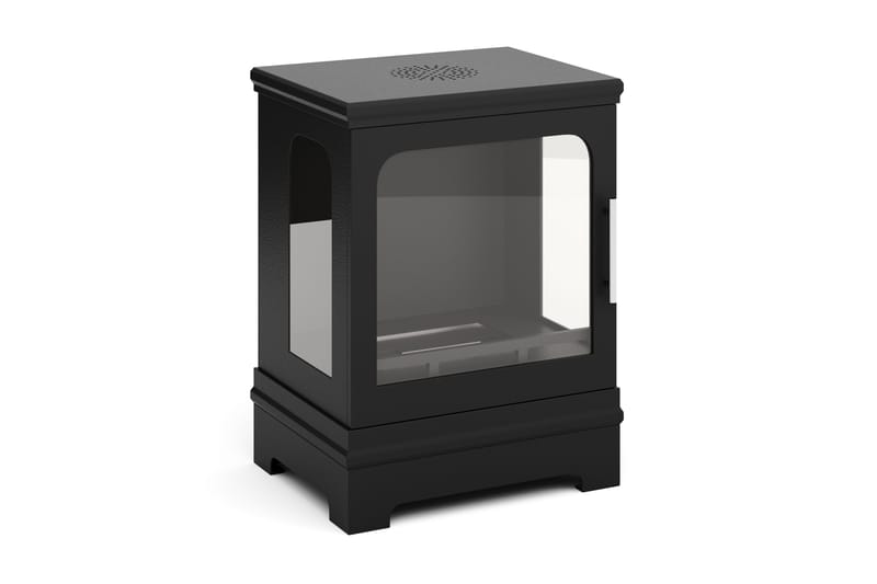 Corbo Liten Fristående Rektangulär Etanolkamin 59x35x45 cm i Stål och Glas, Svart