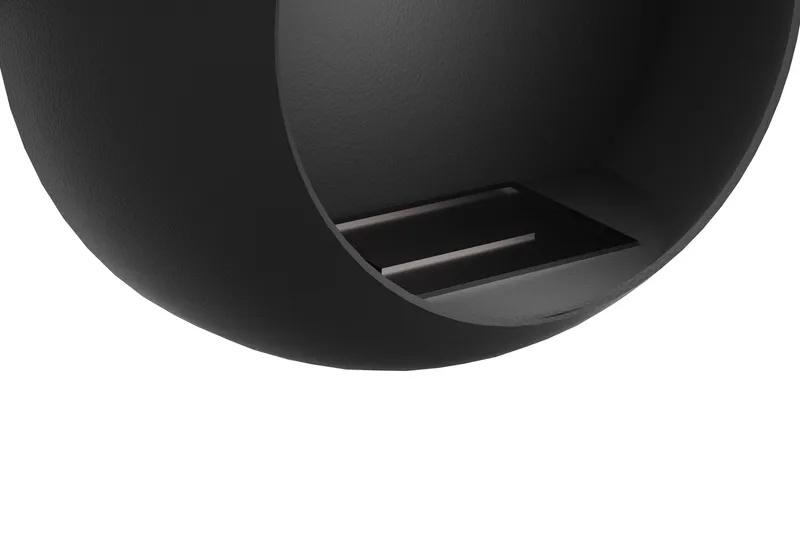 Corbo Liten Vägghängd Rund Etanolkamin 60x23x60 cm i Stål - Svart - Inredning - Kaminer - Kamin utan skorsten - Etanolkaminer