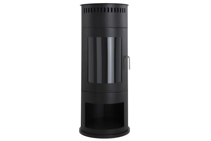 Corbo Fristående Rund Etanolkamin 112x45x45 cm i Glas och rostfritt stål - Svart - Inredning - Kaminer - Kamin utan skorsten - Etanolkaminer