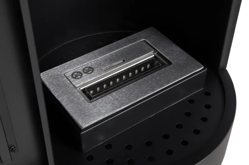 Corbo Fristående Rund Etanolkamin 112x45x45 cm i Glas och rostfritt stål - Svart - Inredning - Kaminer - Kamin utan skorsten - Etanolkaminer