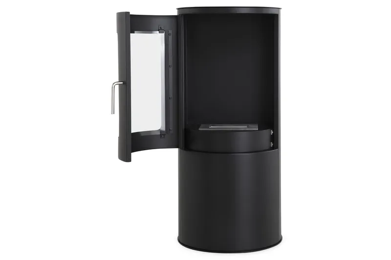 Corbo Fristående Rund Etanolkamin 96x44x30 cm i Stål och glas - Svart - Inredning - Kaminer - Kamin utan skorsten - Etanolkaminer